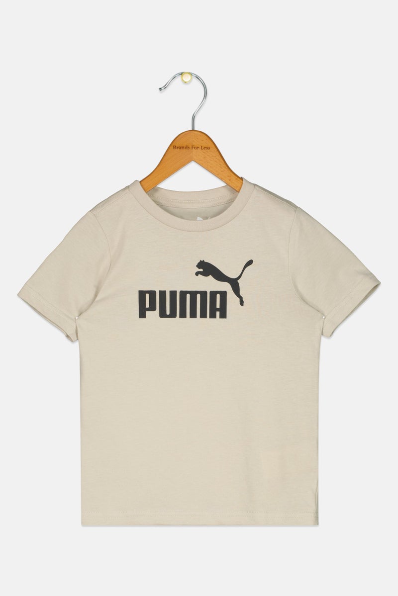 PUMA Kids Boy Graphic Print  Short Sleeve Outdoor T-shirt, Beige - Image 2
